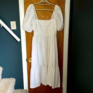 NWT Abercrombie White Emerson Midi Dress, Large